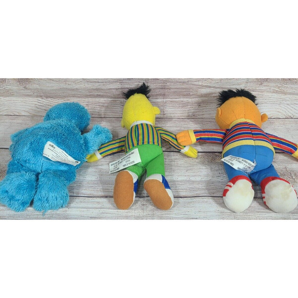 Sesame Street Plush Cookie Monster Bert Ernie Stuffed Dolls Toys Hasbro 10" 2013 - Picture 2 of 3